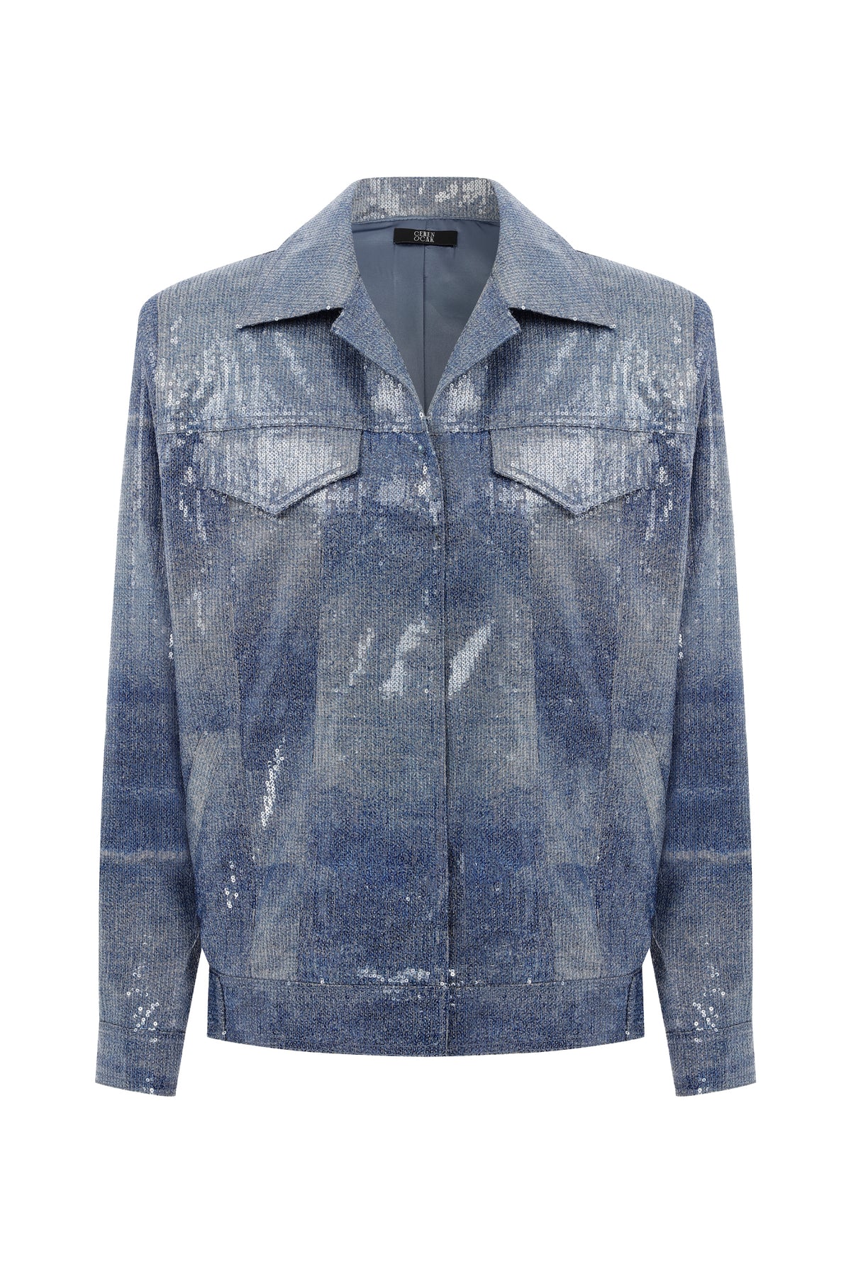 DENIM EFFECT SEQUIN JACKET