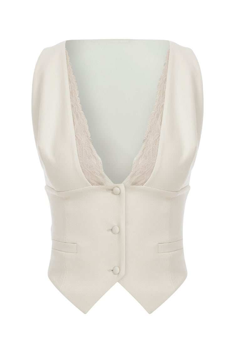 LACE DETAILED VEST