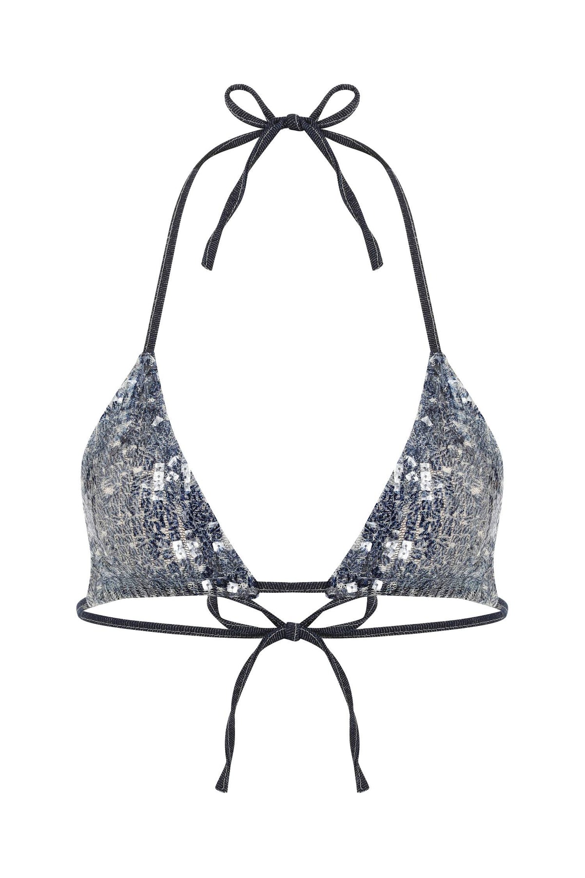 DENIM EFFECT SEQUIN BRA