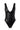 CROC EMBOSSED BODYSUIT — Black, front